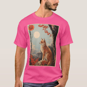 Japanische Landschaft Animal Fox Kanji T-Shirt