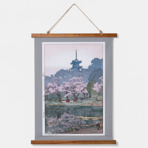 Japanische Landschaft, Hiroshi Yoshida Wandteppich Mit Holzrahmen