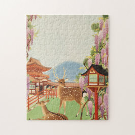 JAPANISCHE Landschaft | Hirsch | Tempel Puzzle