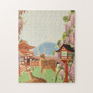 JAPANISCHE Landschaft Hirsch Tempel Puzzle