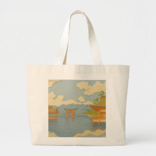 JAPANISCHE Landschaft Itsukushima Papierschnei Jumbo Stoffbeutel