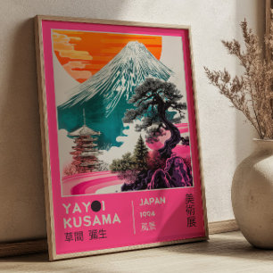Japanische Landschaft Pink Yayoi Kusama Ausstellun Poster