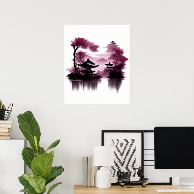 Japanische Landschaft - Poster (Heimbüro)