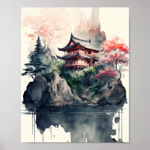 Japanische Landschaft Poster