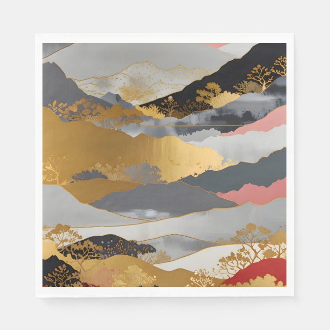 Japanische Landschaft Serviette (Vorderseite)