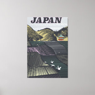 Japanische Landschaft Vintage Reiseplakat Leinwanddruck