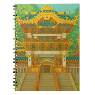 JAPANISCHE Landschaft   Yomeimon Gate   Papierschn Notizblock