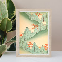 Japanische Landschaftsbild-Illustration Print Post