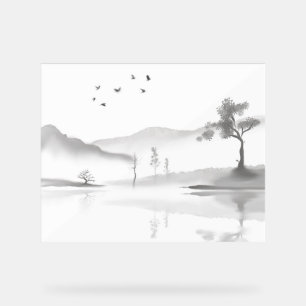 Japanische Landschaftshintergrund Acrylschild