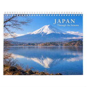Japanische Landschaftspanoramen durch die Jahresze Kalender