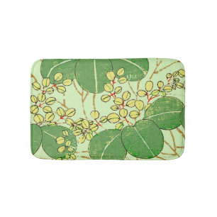 Japanische Leaf Floral Botanisches Kunstmuster Badematte