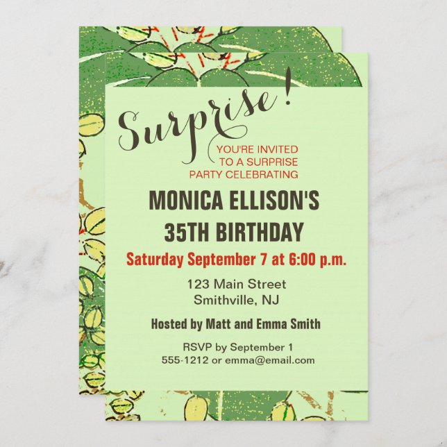 Japanische Leaf Floral Botanisches Kunstmuster Einladung (Vorne/Hinten)