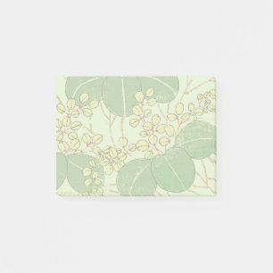 Japanische Leaf Floral Botanisches Kunstmuster Post-it Klebezettel