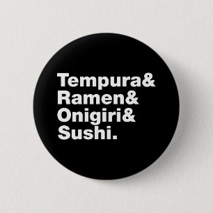 japanische Lebensmittel Tempura & Ramen & Onigiri  Button