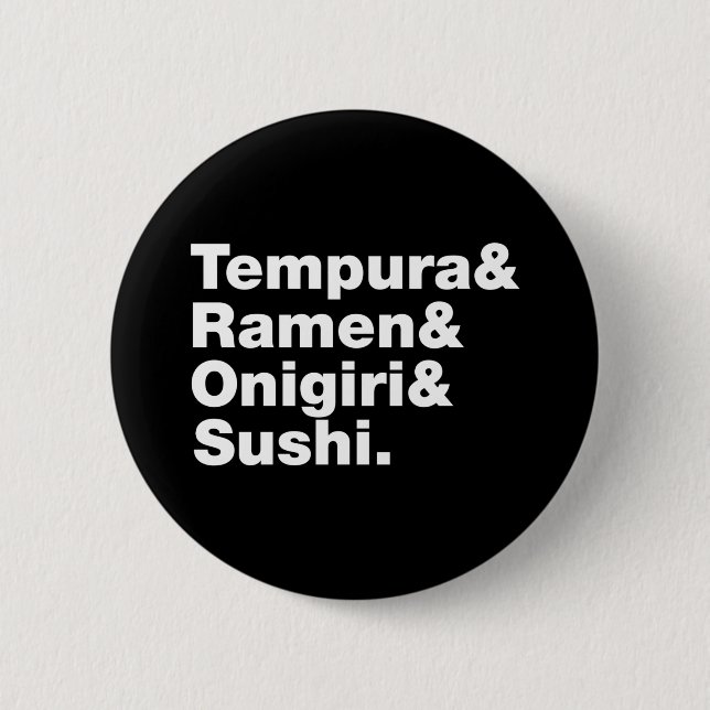 japanische Lebensmittel Tempura & Ramen & Onigiri  Button (Vorderseite)