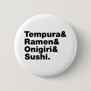 japanische Lebensmittel Tempura & Ramen & Onigiri  Button