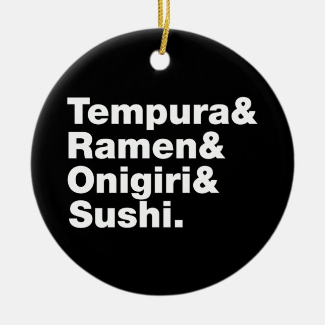 japanische Lebensmittel Tempura & Ramen & Onigiri  Keramik Ornament (Vorne)