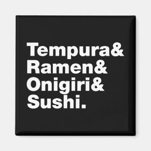 japanische Lebensmittel Tempura & Ramen & Onigiri  Magnet