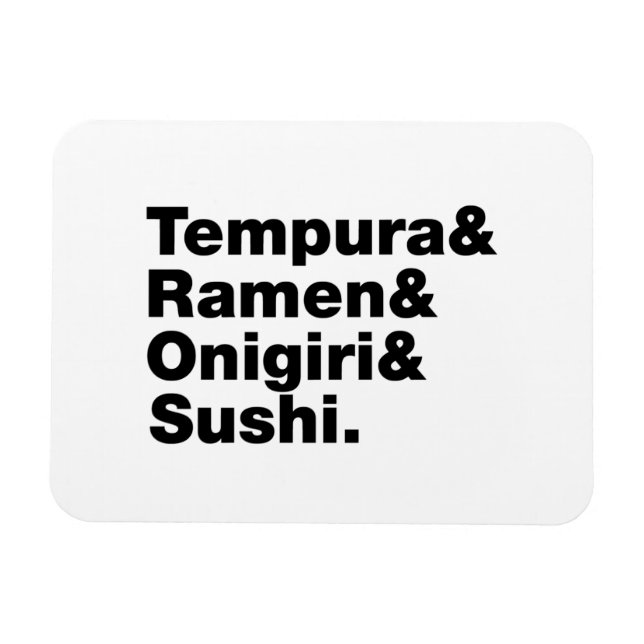 japanische Lebensmittel Tempura & Ramen & Onigiri  Magnet (Horizontal)
