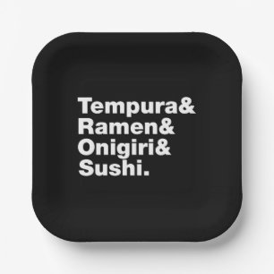 japanische Lebensmittel Tempura & Ramen & Onigiri  Pappteller