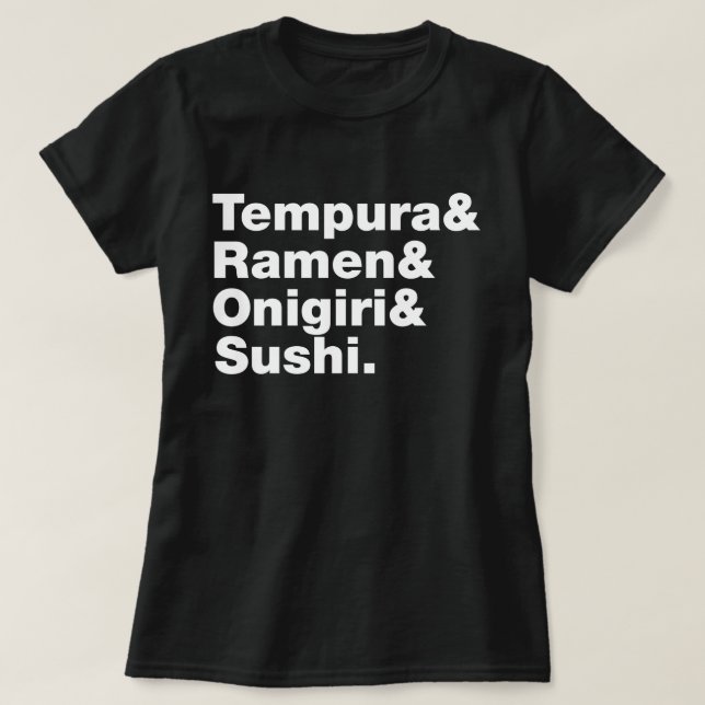 japanische Lebensmittel Tempura & Ramen & Onigiri  T-Shirt (Design vorne)
