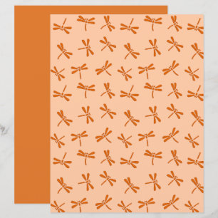Japanische Libellenmuster, Coral Orange