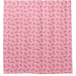 Japanische Libellenmuster, Light Coral Pink Duschvorhang