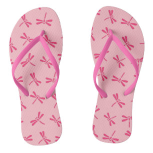Japanische Libellenmuster, Light Coral Pink Flip Flops