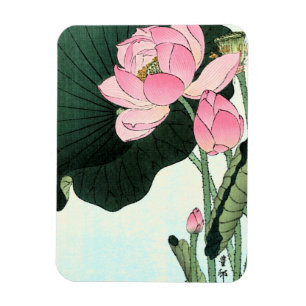 Japanische Lotusblume - Vintage-Fine-Art-Magnet Magnet