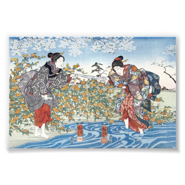 Japanische Mädchen von Ide Tama River Fotodruck (Vorne)