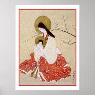 Japanische Madonna und Kind Vintage Poster