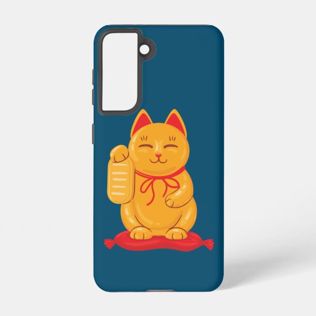 Japanische Maneki Neko Gold Cat, Symbol des Wohlst Samsung Galaxy Hülle (Rückseite)