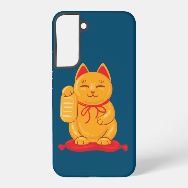 Japanische Maneki Neko Gold Cat, Symbol des Wohlst Samsung Galaxy Hülle (Rückseite)