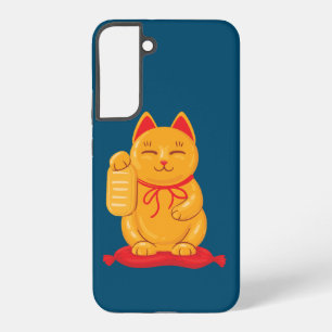 Japanische Maneki Neko Goldkatze, Symbol des Wohls Samsung Galaxy Hülle