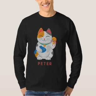 Japanische Maneki Neko Weiße Katze, Glückssymbol T-Shirt