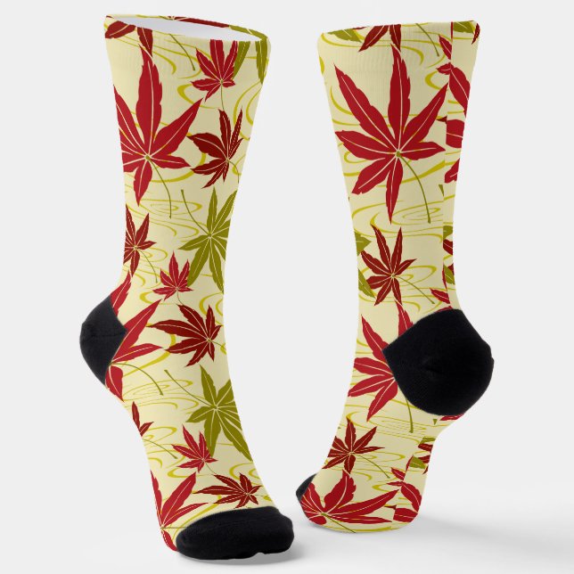 JAPANISCHE MAPLE LEAF (CREME) SOCKEN (Gewinkelt)