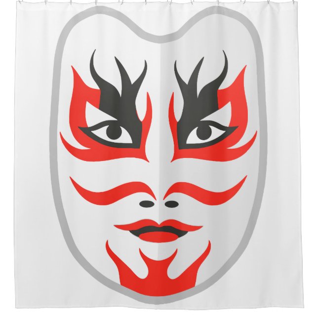 Japanische Maske Duschvorhang (Vorderseite)