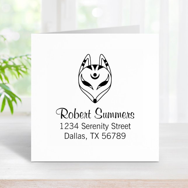 Japanische Maske "Kitsune Fox" Anschrift 3 Gummistempel (Von Creator hochgeladen)