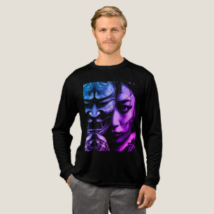 Japanische maskierte Frau dunkle Tätowierung Reali Tri-Blend Shirt