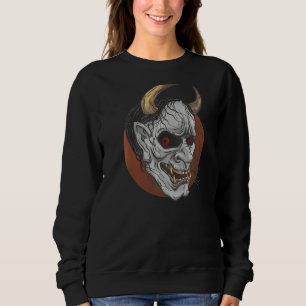 Japanische Massedemon oder Oni Skull Ästhetik Sweatshirt