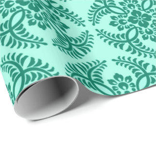 Japanische Medallion Muster, Aqua und Türkis Geschenkpapier