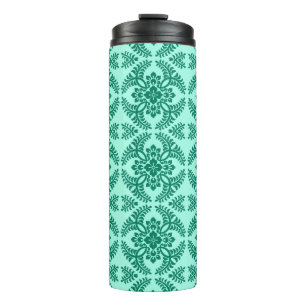 Japanische Medallion Muster, Aqua und Türkis Thermosbecher