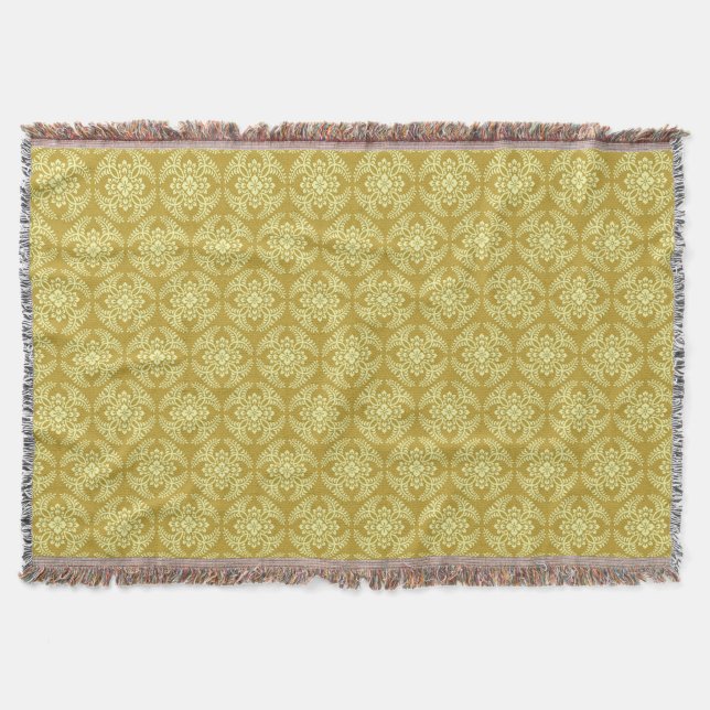 Japanische Medallion Muster, Mustard Yellow Decke (Vorderseite)