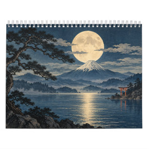 Japanische mondhelle Nächte 2027 Kalender Ukiyo-