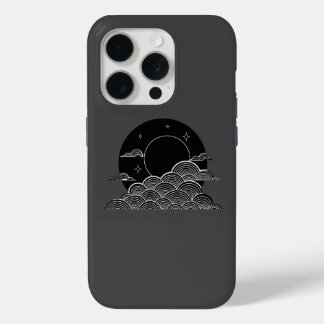 Japanische Mondwelle Minimalistisches Schwarz-Weiß Case-Mate iPhone Hülle
