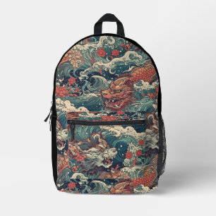 Japanische Monster Tattoo Art Bedruckter Rucksack