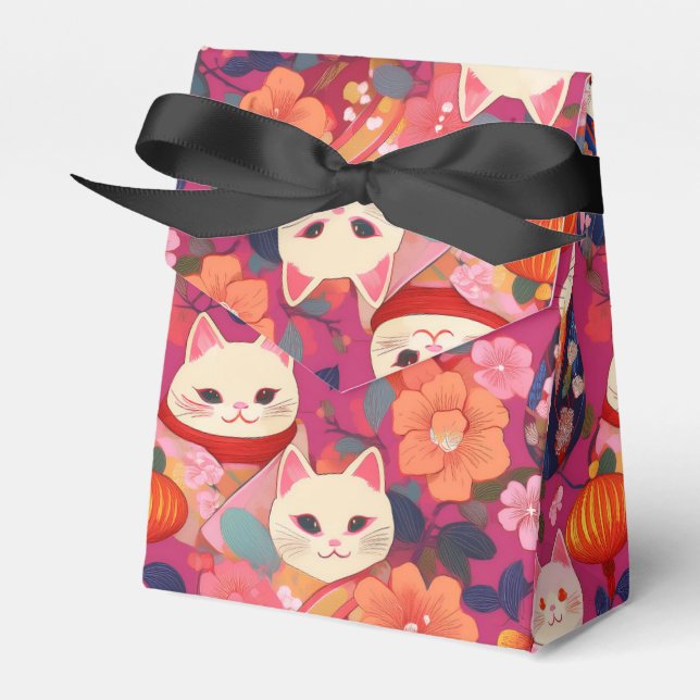 Japanische Muster Gastgeschenk Box Krane Geschenkschachtel (Vorderseite)