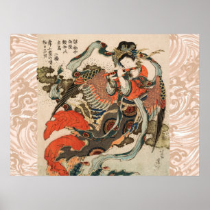 JAPANISCHE MYTHISCHE BIRD MIT DEM HUMANKOPF Karyōb Poster