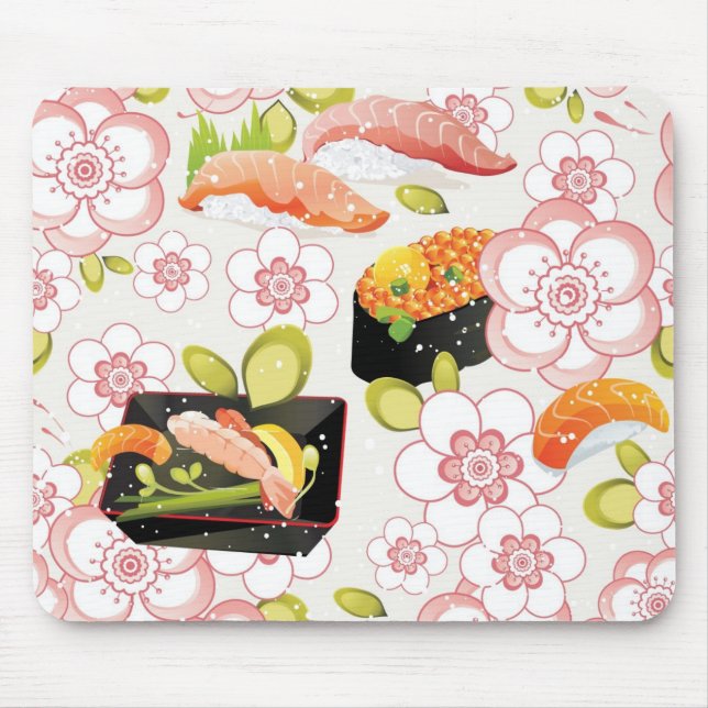 Japanische Nahrung: Sushi-Muster 2 Mousepad (Vorne)