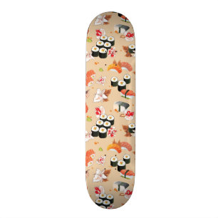 Japanische Nahrung: Sushi-Muster 3 Skateboard